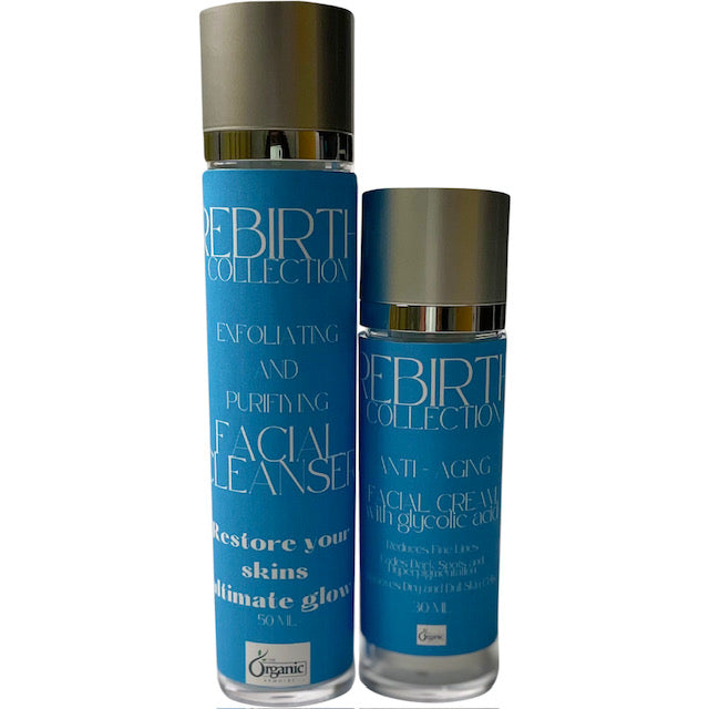 REBIRTH Anti-Aging FACIAL CLEANSER & FACIAL CREAM SET (THE GLOW RENEWAL SET)